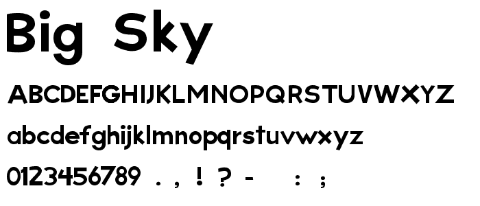 Big Sky font